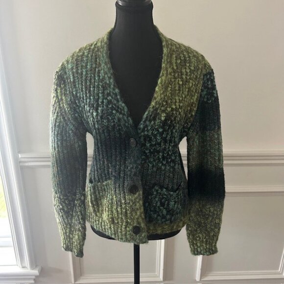 Oui Khaki Chunky Knit Relaxed Cardigan - Picture 2 of 5